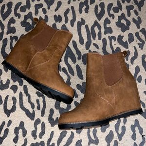 Brown Target wedge booties